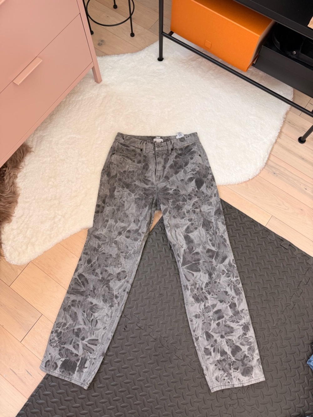 Good American Grey Acid Wash Jeans